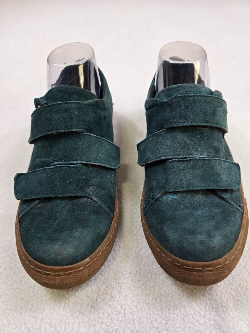 Hotic Emerald Green Suede Velcro Strap Sneakers For Women Size 39 - Picture 5 of 8
